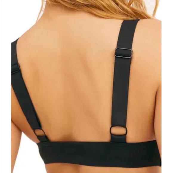 Free People Erin Scuba Deep V-Neck Bralette | Neoprene Black - Picture 3 of 7